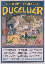 Poster die Ducellier landbouwapparatuur adverteert, 1920